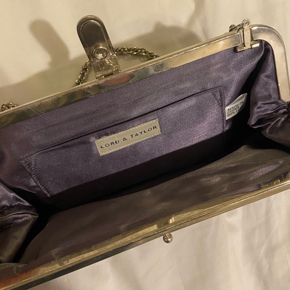 Vintage Lord & Taylor Periwinkle Silk Evening Bag - Picture 3 of 5